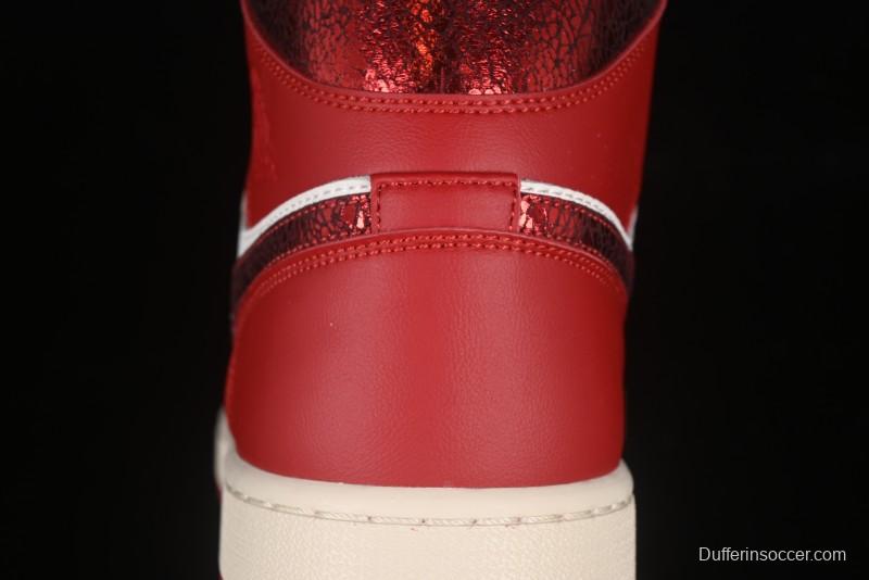 Nike Air Jordan 1 Mid AJ1 China Red Mid-Top Casual Sneakers - HJ9337-106