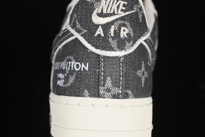 Nike Air Force 1'07 Low LV Collaboration Black Denim Casual Sneakers - SC9207-530