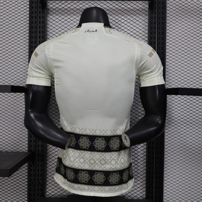 Player Version 2025 Algeria White with Islamic Geometric Pattern Jersey