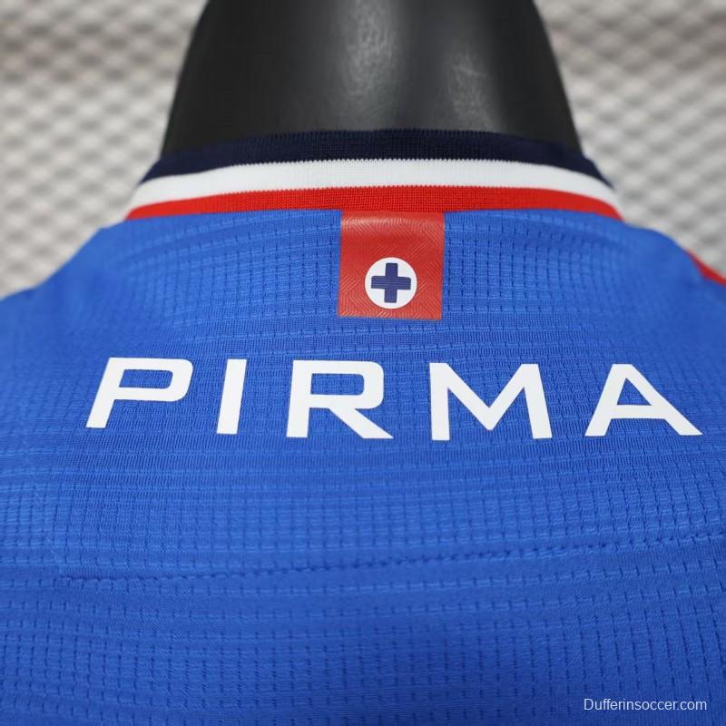 Player Version 25/26 Cruz Azul Home Blue with Digital Pixel Pattern Jersey