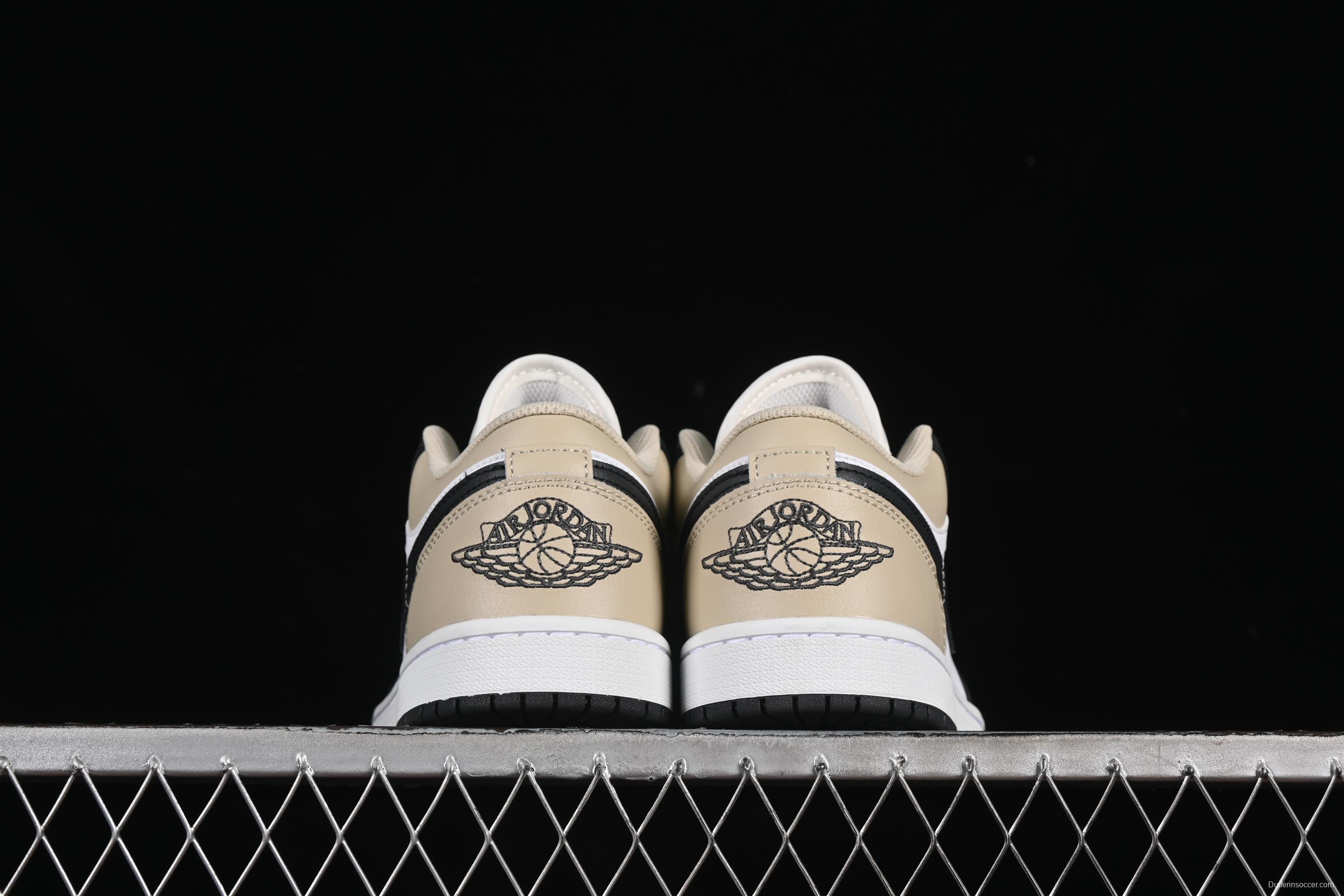 Nike Air Jordan 1 Low Retro Casual Sneakers in Cream White - 553558-153