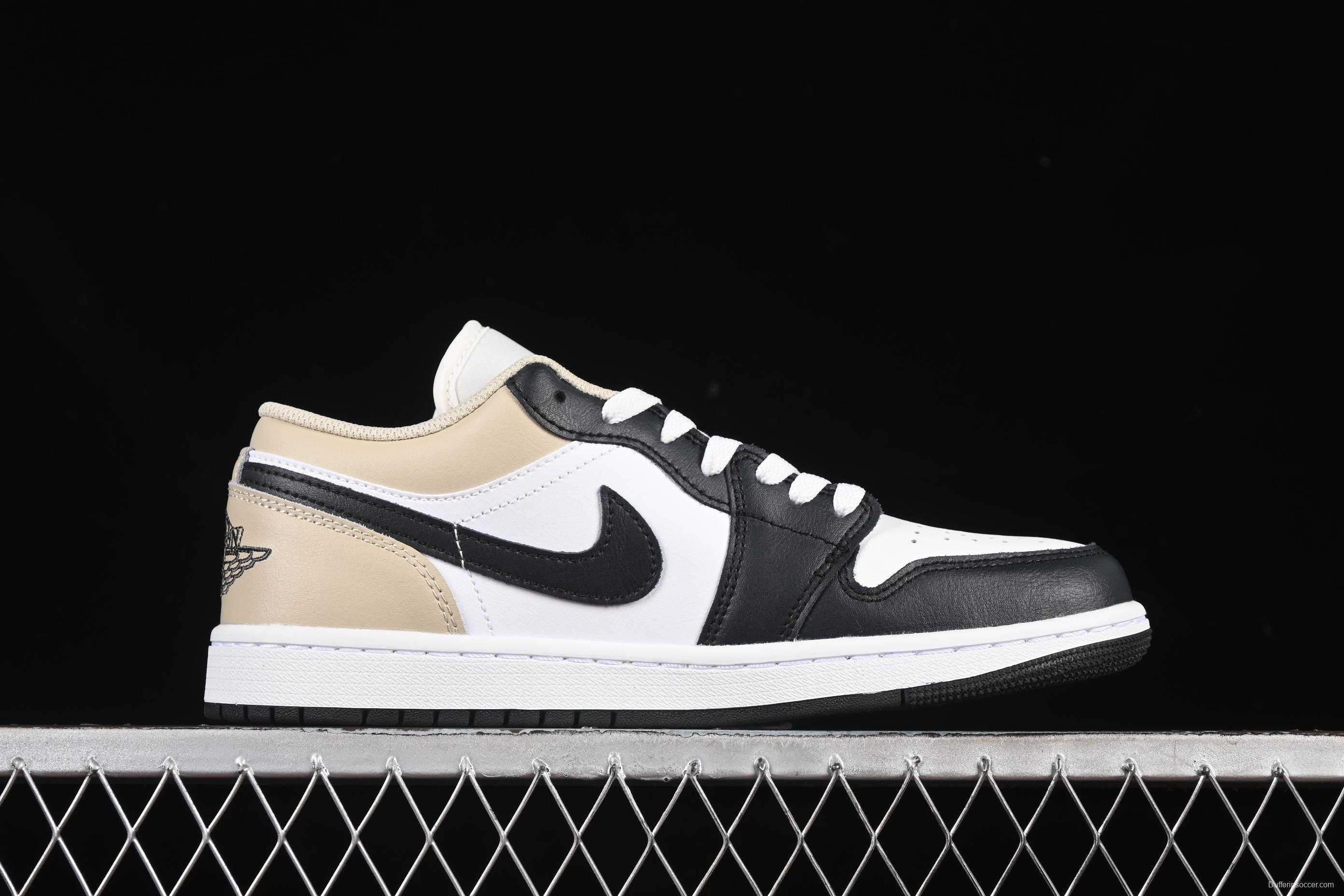 Nike Air Jordan 1 Low Retro Casual Sneakers in Cream White - 553558-153