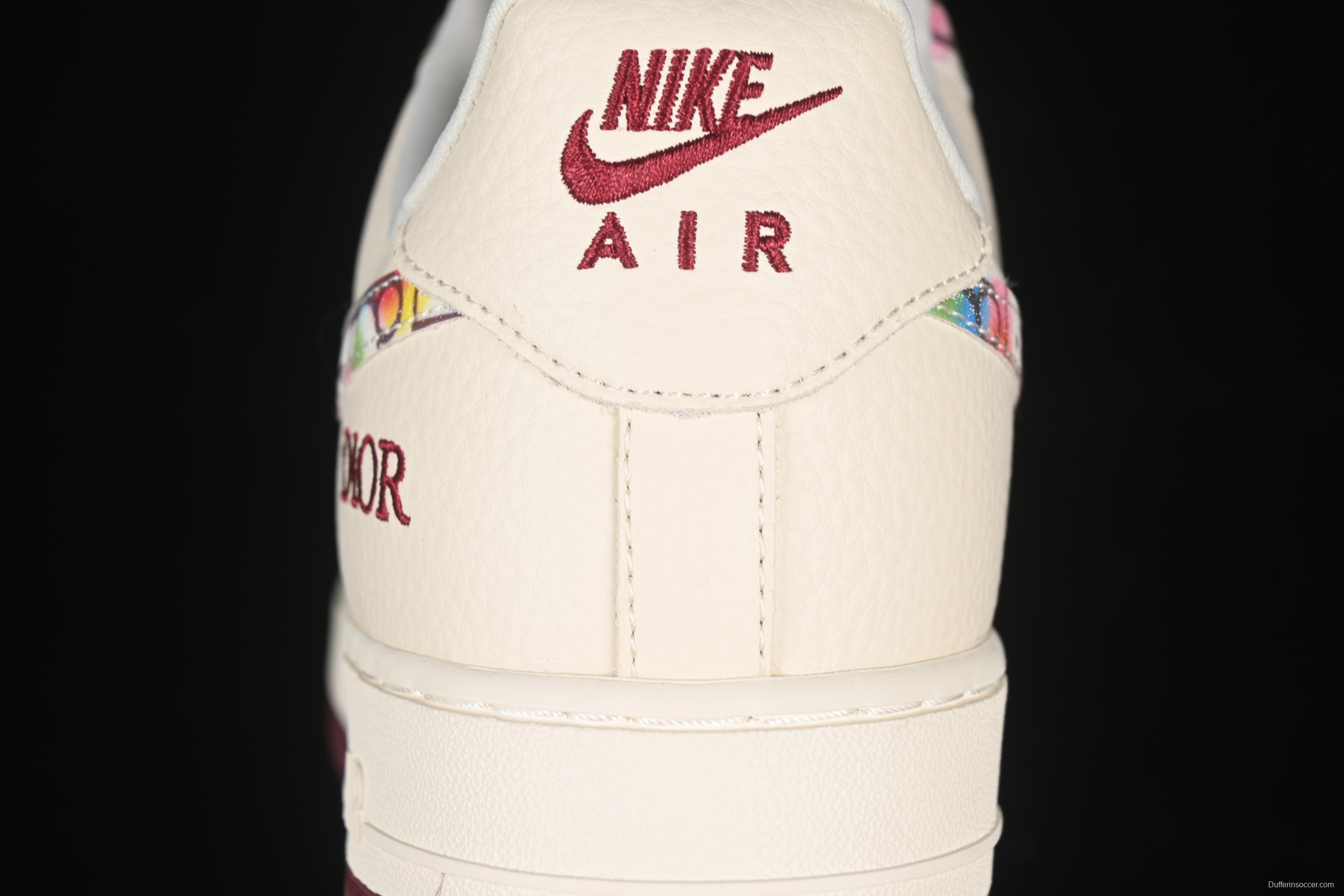 Nike Air Force 1'07 Low Dior Collaboration Floral Embroidery Casual Sneakers - DF0188-063