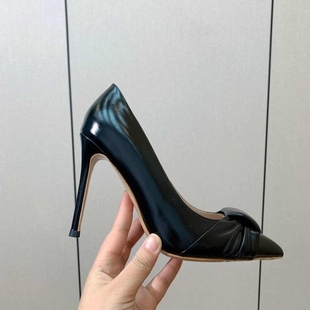 2025 Women Gianvito Rossi Black Leather High Heel KFY00300