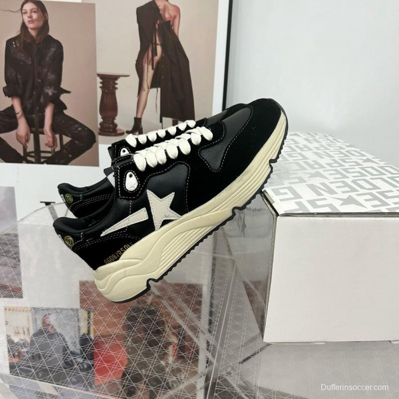 2024 Women GGDB Black White Leather Suede Sneakers