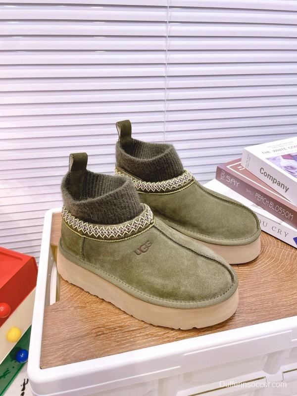 2024 Women UGG Olive Suede Wool Sock Boots MJ00230
