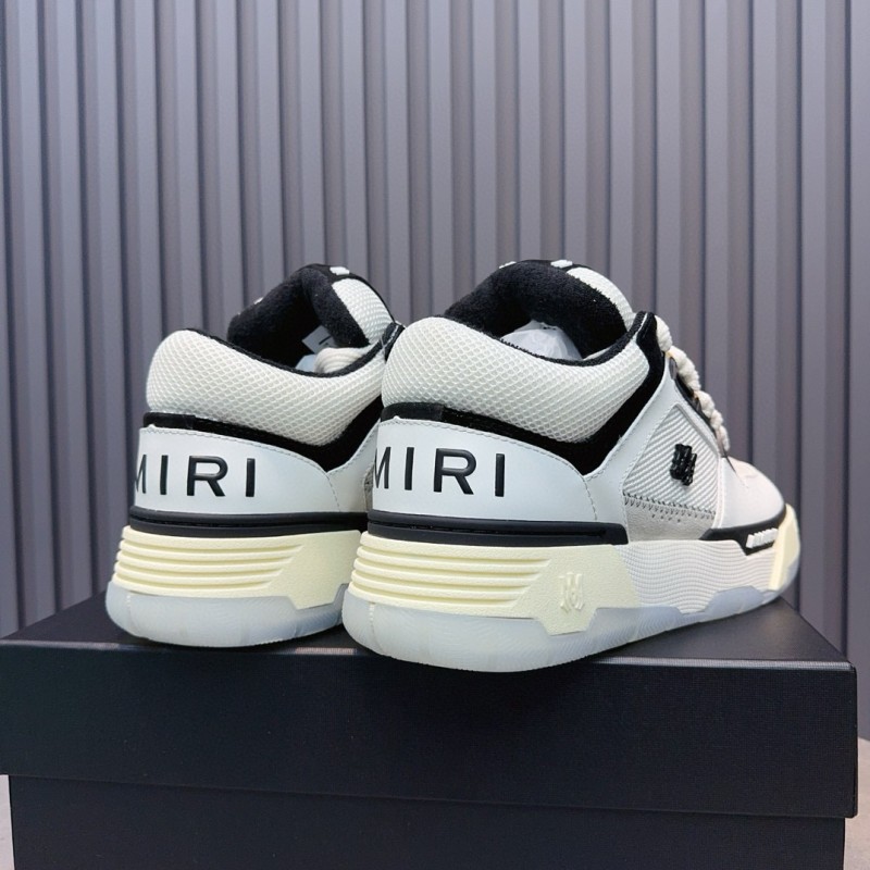 2024 Unisex Amiri White Black Leather Sneakers MJ00360