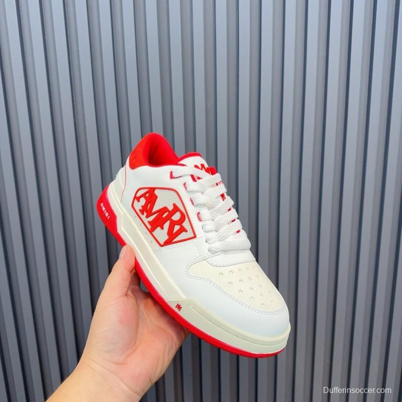 2025 Unisex Amiri White Red Leather Sneakers MJ00360