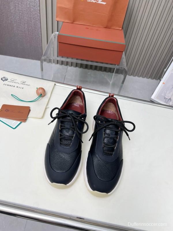 2024 Men Le Parmentier Black Leather Silk Outdoor Casual Hiking Shoes MJ00350