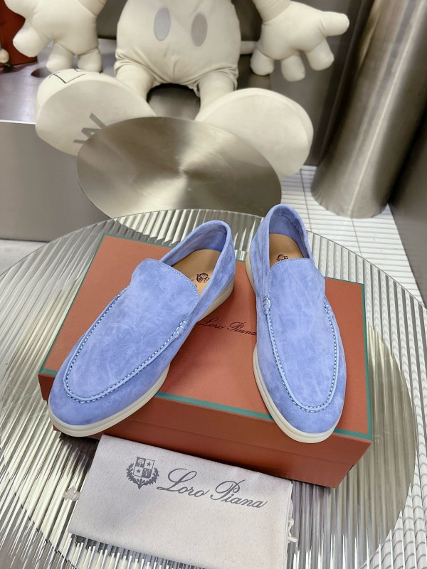 2024 Unisex LP Light Blue Suede Loafers MJ00270