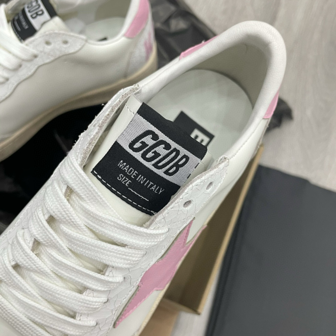2024 Unisex GGDB White Pink Leather Sneakers MJ00260