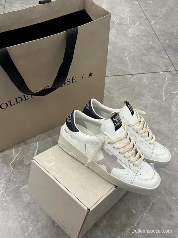 2024 Unisex GGDB White Black Leather Low Top Sneakers MJ00260