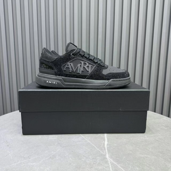 2025 Men Amiri Black Leather Sneakers MJ00360