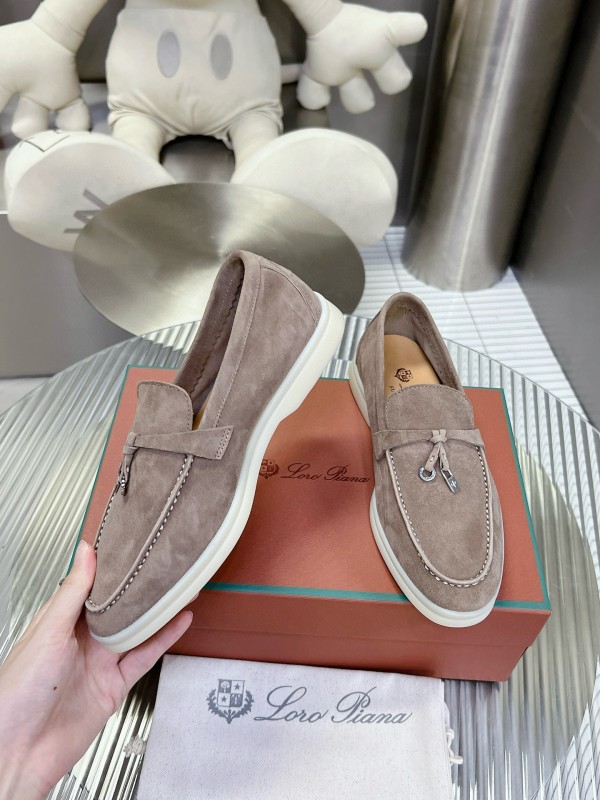 2024 Unisex LP Beige Suede Loafers MJ00270