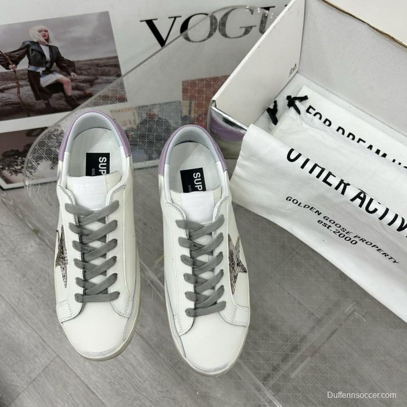 2025 Women GGDB White Grey Leather Sneakers