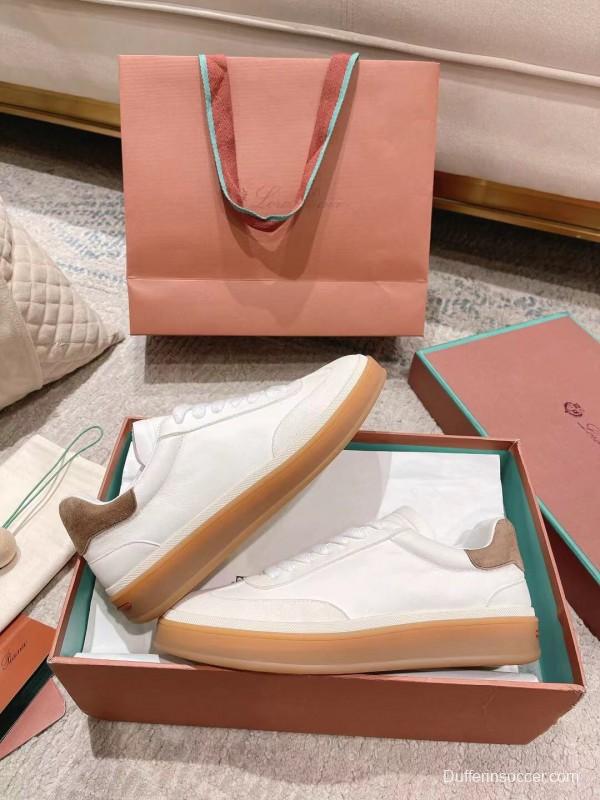 2025 Women LP White Brown Leather Sneakers LY00320(F)