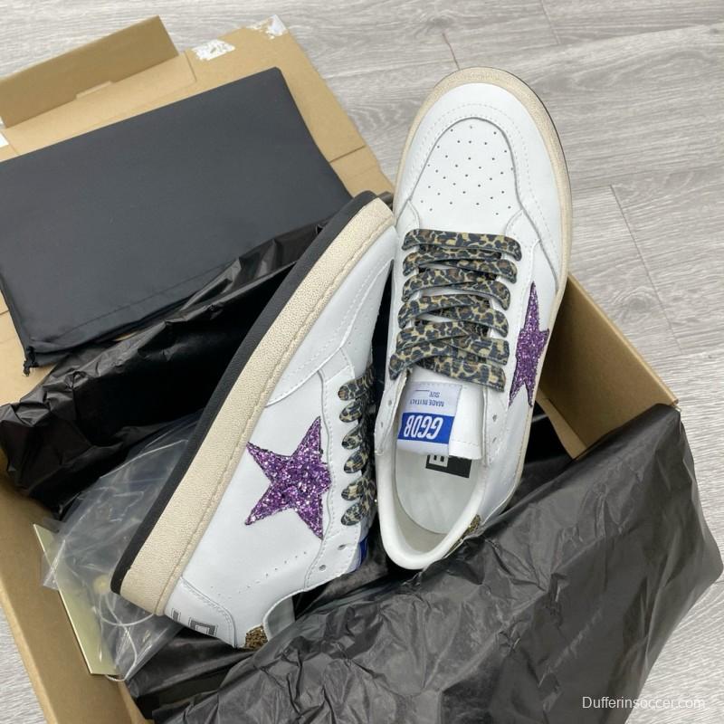 2024 Unisex GGDB White Purple Gold Leather Suede Sneakers MJ00260