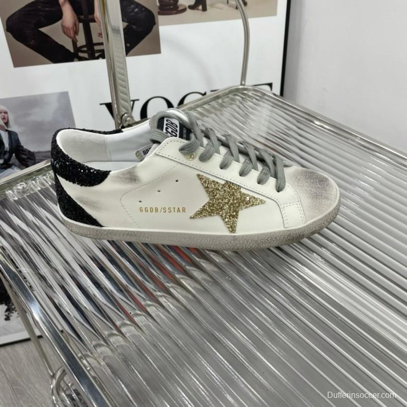 2025 Women GGDB White Black Gold Leather Suede Sneakers
