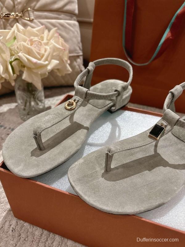 2025 Women LP Beige Suede Sandals LY00250