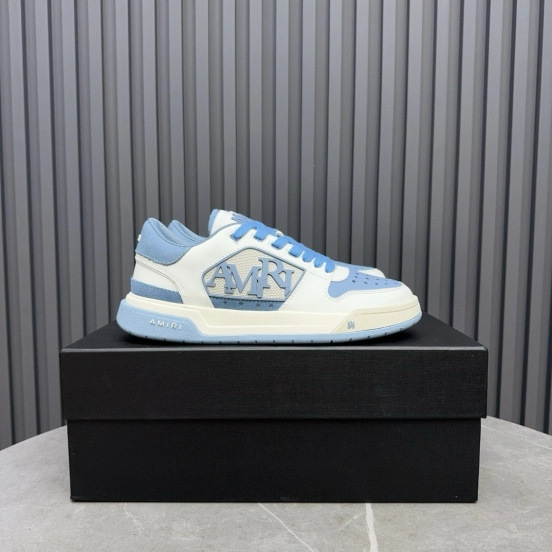 2024 Unisex Amiri Blue White Leather Sneakers MJ00360