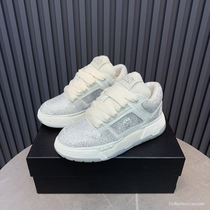2024 Unisex Amiri White Mesh Leather Sneakers MJ00410