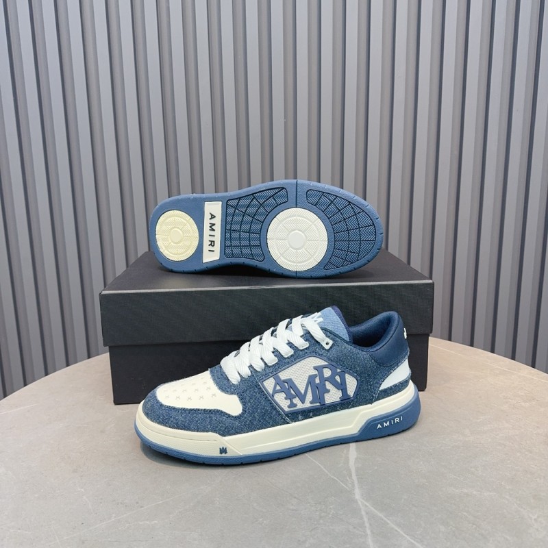 2025 Unisex Amiri Blue White Leather Sneakers MJ00360