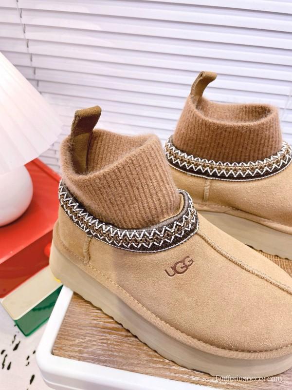 2024 Women UGG camel suede wool ankle boots MJ00230