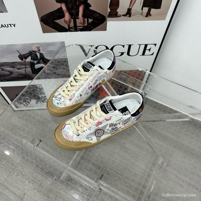 2025 Women GGDB White Multi Leather Sneakers