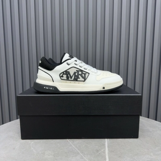 2025 Unisex Amiri White Black Leather Sneakers MJ00360