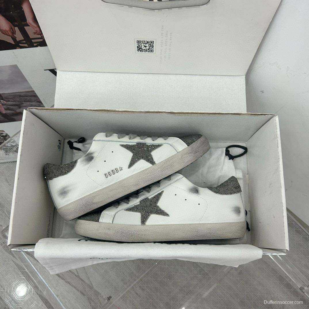 2025 Women GGDB White Grey Leather Suede Sneakers LY00360