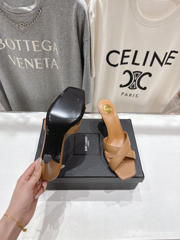 2025 Women Yves Saint Laurent Beige Leather High Heels