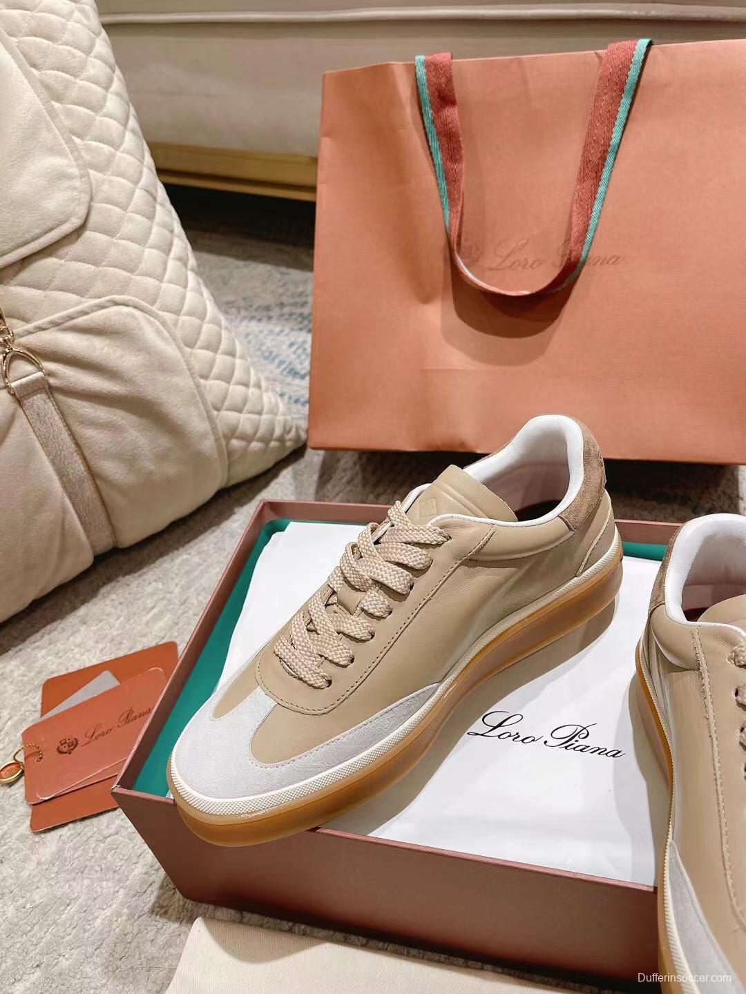 2025 Unisex Le Parmentier Beige White Leather Sneakers Top Version LY00320(F)/LY00330(M)