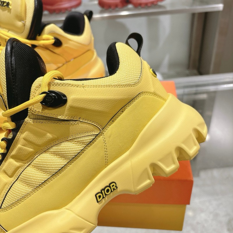 2024 Unisex Dior Yellow Leather Sneakers MJ00380