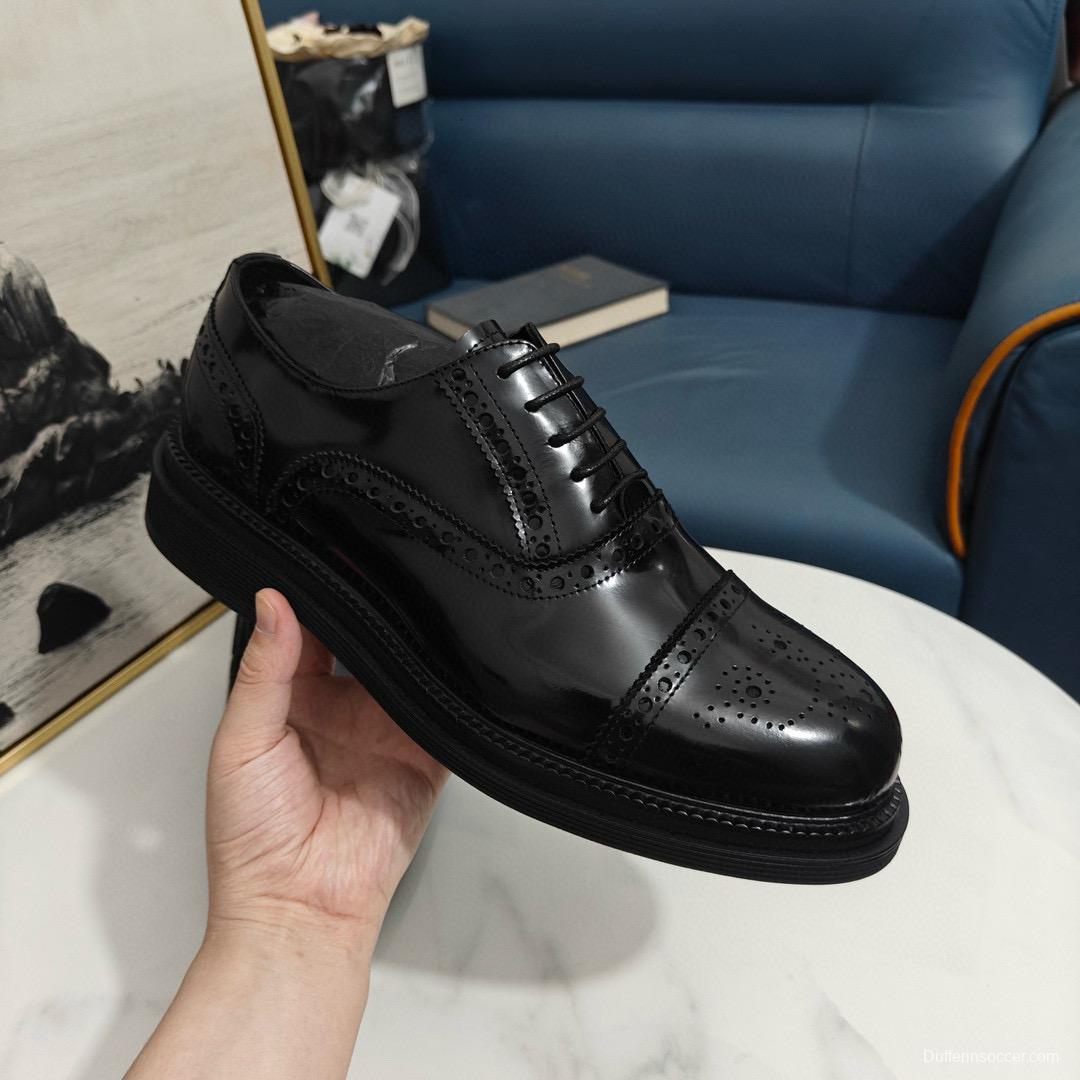 2024 Men Dolce & Gabbana Black Leather Derby