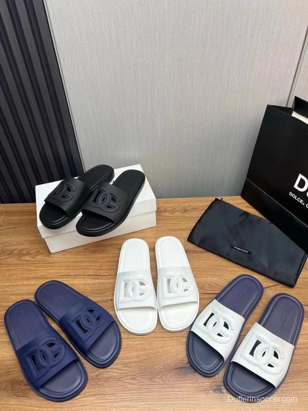 2025 Slippers Dolce & Gabbana Blue Rubber Slippers