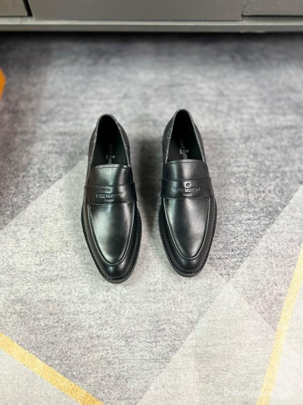 2024 Men Louis Vuitton Black Leather Formal Shoes MJ00290