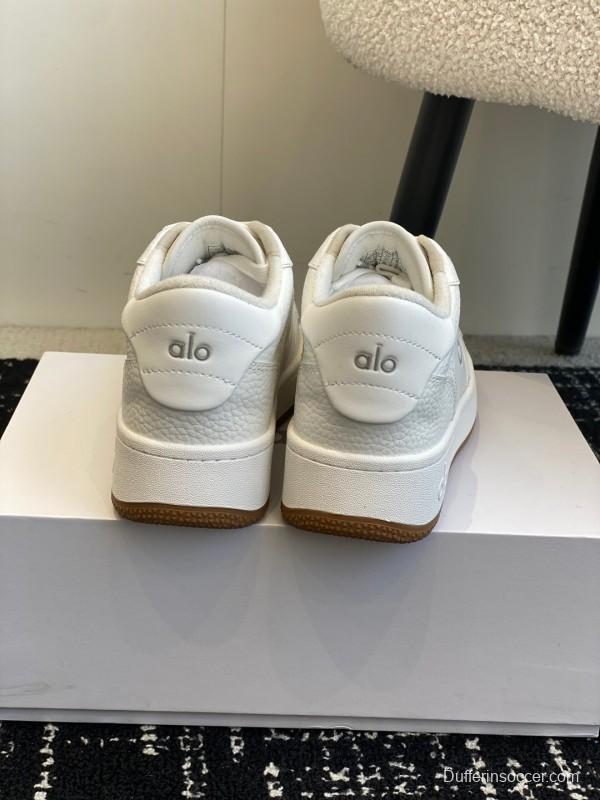 2025 Women Alo White Leather Casual Sneakers KFY00280