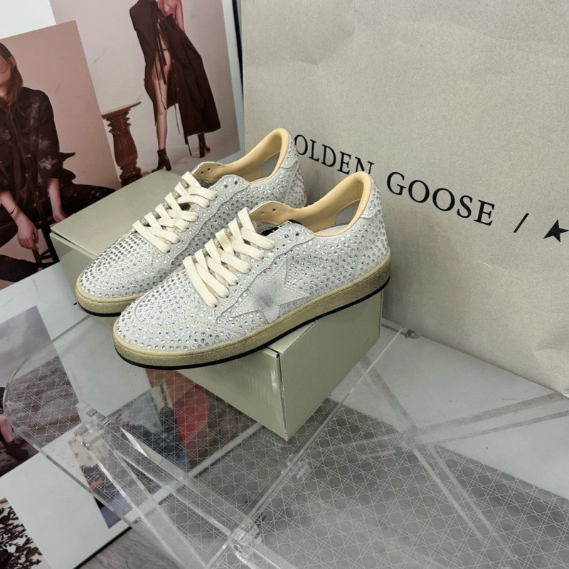 2024 Unisex GGDB White Crystal Leather Sneakers MJ00260