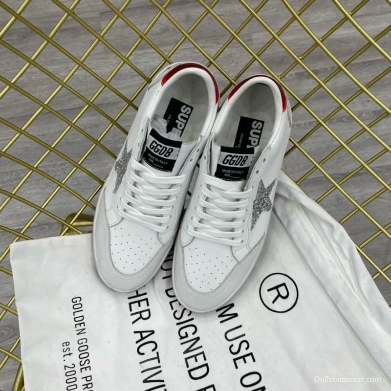 2024 Unisex GGDB White Grey Red Leather Low Top Sneakers MJ00260