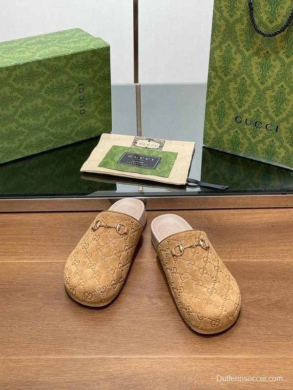 2024 Slippers Gucci Beige Suede Slippers MJ00280