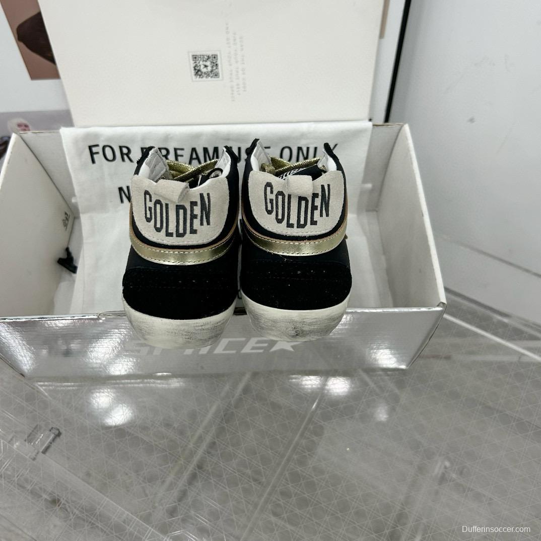 2024 Unisex GGDB Black Gold Leather Suede High Top Sneakers MJ00300