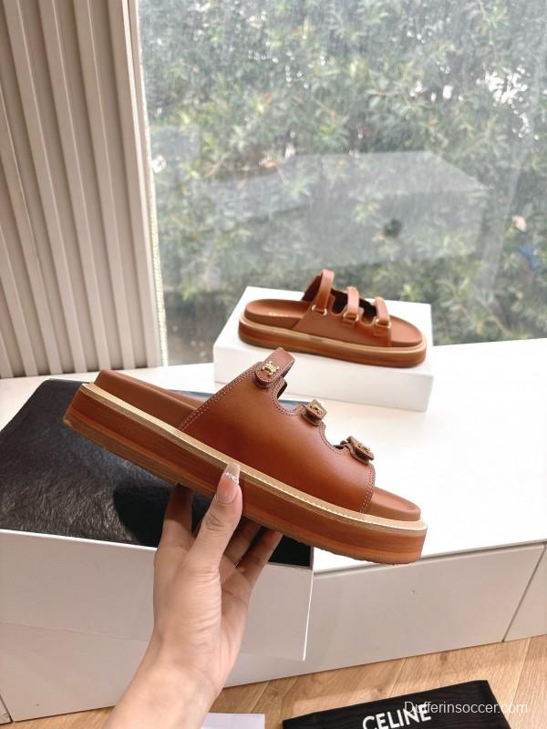 2025 CELINE Brown Leather Sandals
