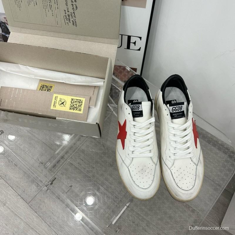 2024 Unisex GGDB White Red Leather Low Top Sneakers MJ00260