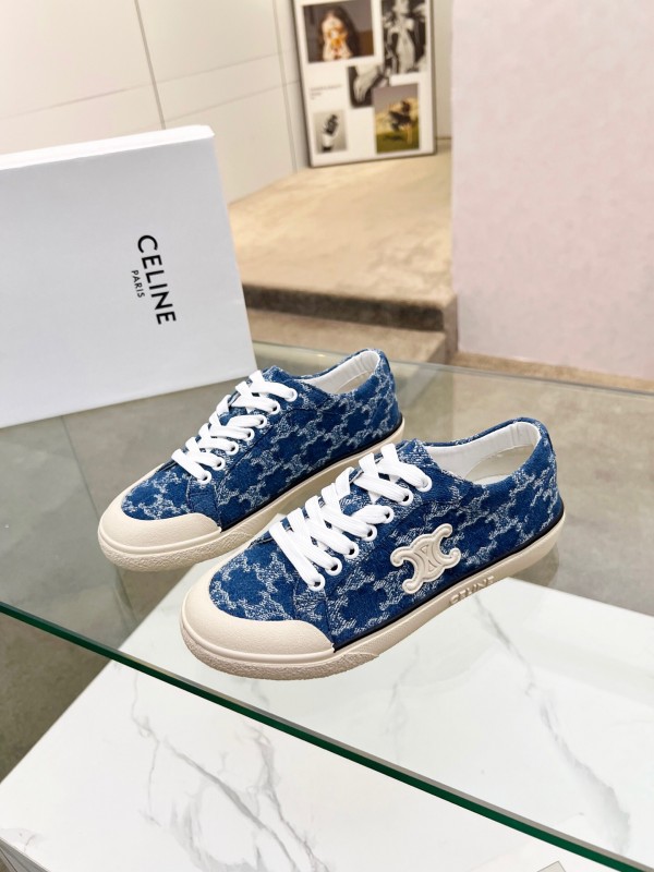 2025 Women Celine Blue Canvas Sneakers LY00210