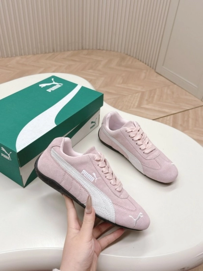 2025 Women Puma Pink Suede Sneakers LY00280
