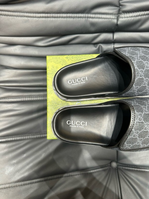 2024 Slippers Gucci Black Fabric Slippers MJ00200