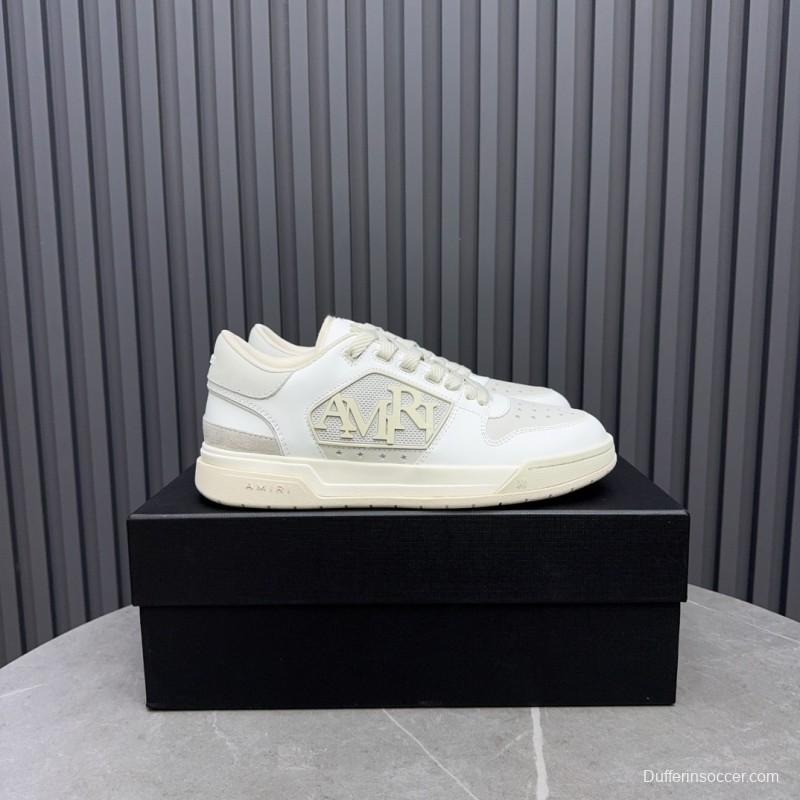 2025 Unisex Amiri White Leather Sneakers MJ00360