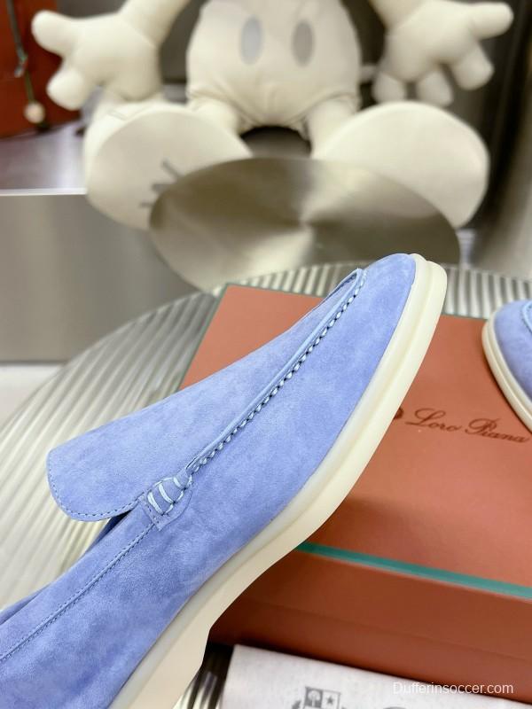 2024 Unisex LP Light Blue Suede Loafers MJ00270