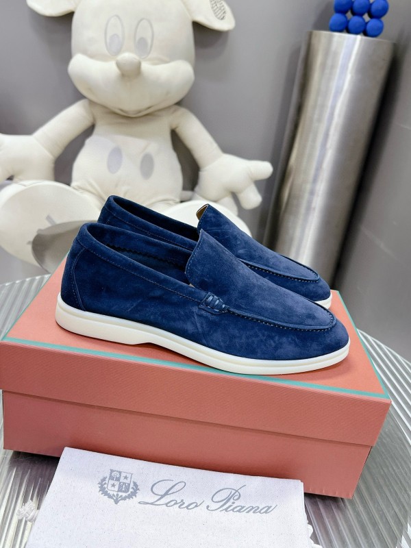 2024 Unisex Le Parmentier Blue Suede Loafers MJ00270