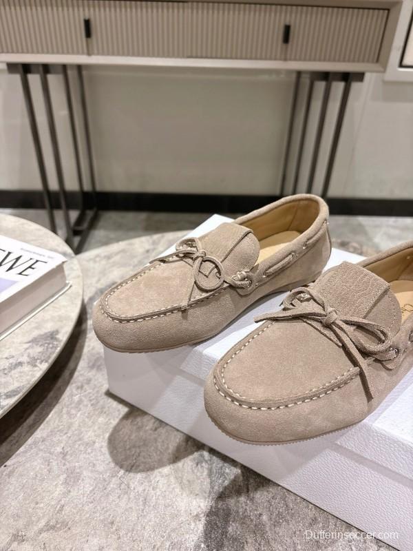 2025 Women Dior Beige Suede Loafers
